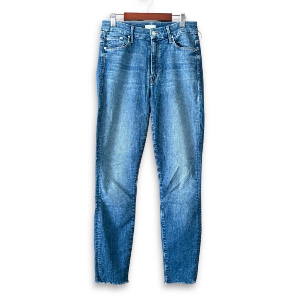 Mother Looker Ankle Fray Skinny Jeans One Smart Cookie Wash Size 26 Denim